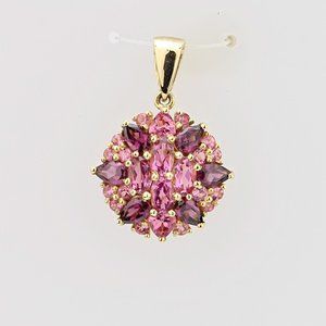 14k Rhodolite and Pink Tourmaline Pendant 1.70 and 1.76 ctw. Weight is 3.85 gram